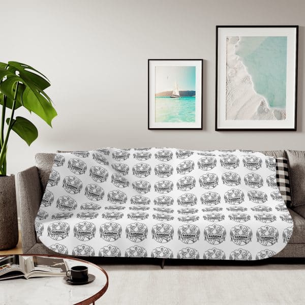 Ramadan Kareem Sherpa Blanket, Two Colors - Image 23