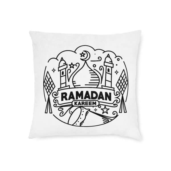 Ramadan Kareem Square Pillow - Pink Back - Image 5