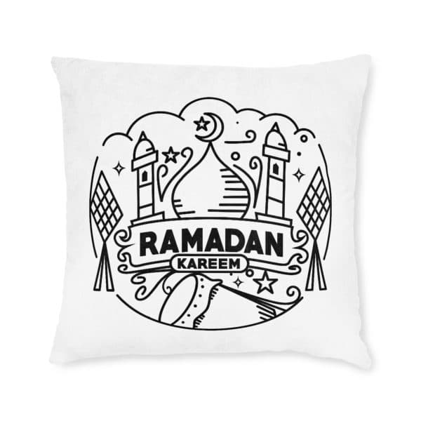 Ramadan Kareem Square Pillow - Pink Back - Image 9