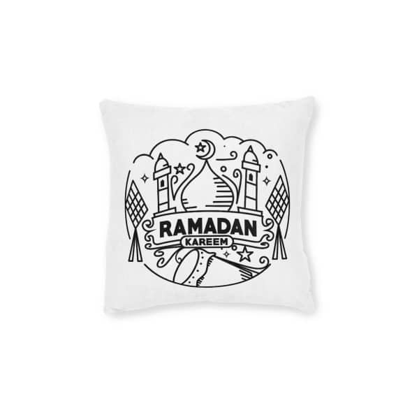 Ramadan Kareem Square Pillow - Pink Back