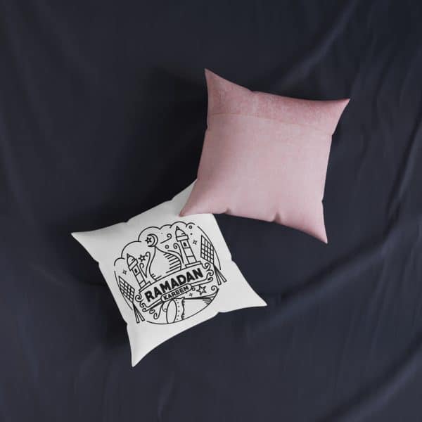 Ramadan Kareem Square Pillow - Pink Back - Image 7