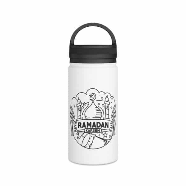 Ramadan Kareem Stainless Steel Water Bottle, Handle Lid