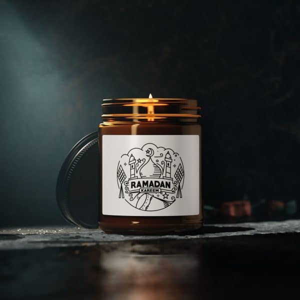 Ramadan Kareem Scented Soy Candle (Multi-Size, Amber Jar) - Image 5